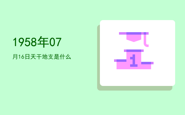 1958年07月16日天干地支是什么