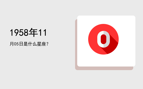 1958年11月05日是什么星座？