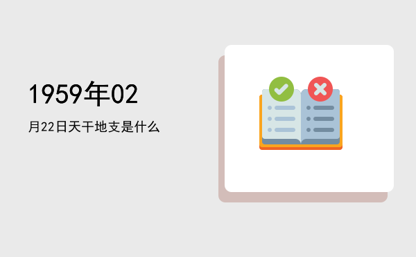 1959年02月22日天干地支是什么