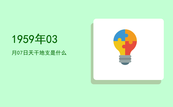 1959年03月07日天干地支是什么