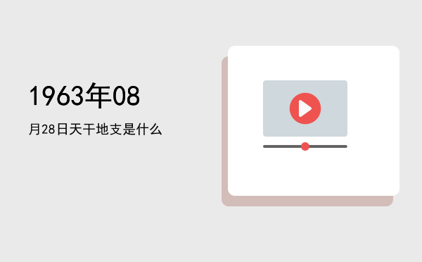 1963年08月28日天干地支是什么