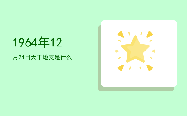 1964年12月24日天干地支是什么