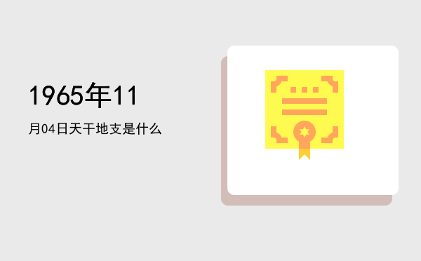 1965年11月04日天干地支是什么