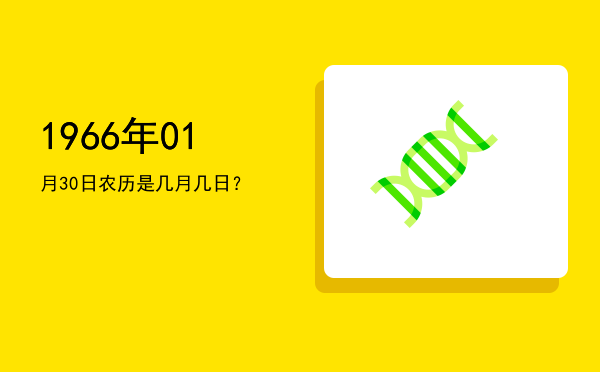 1966年01月30日农历是几月几日?