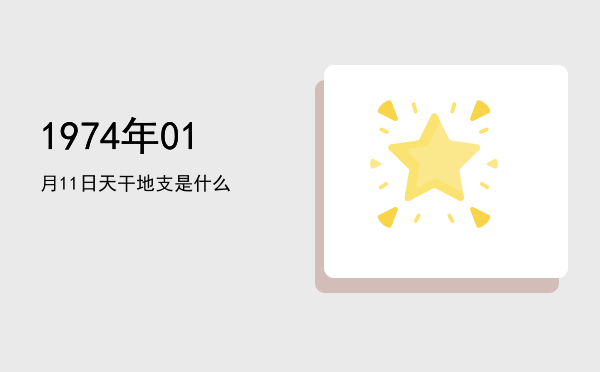 1974年01月11日天干地支是什么