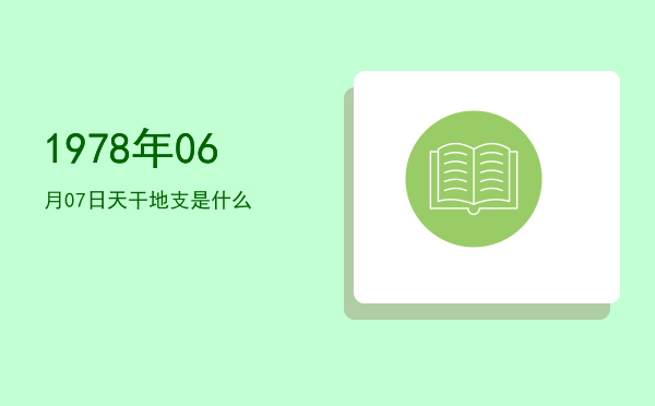 1978年06月07日天干地支是什么