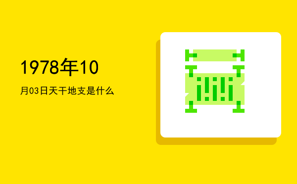 1978年10月03日天干地支是什么