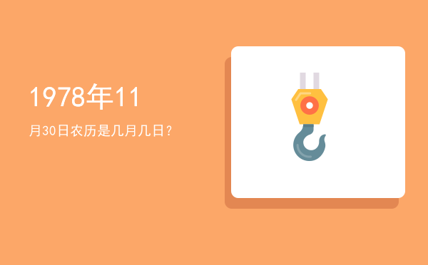 1978年11月30日农历是几月几日?