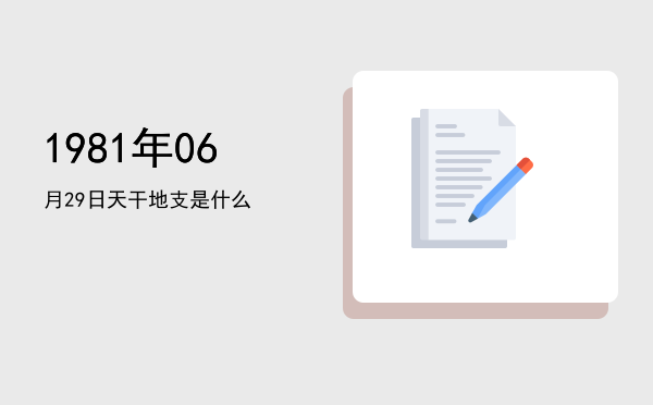 1981年06月29日天干地支是什么