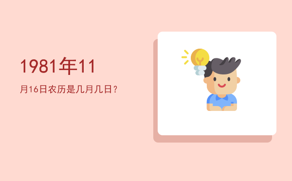 1981年11月16日农历是几月几日?