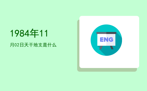 1984年11月02日天干地支是什么
