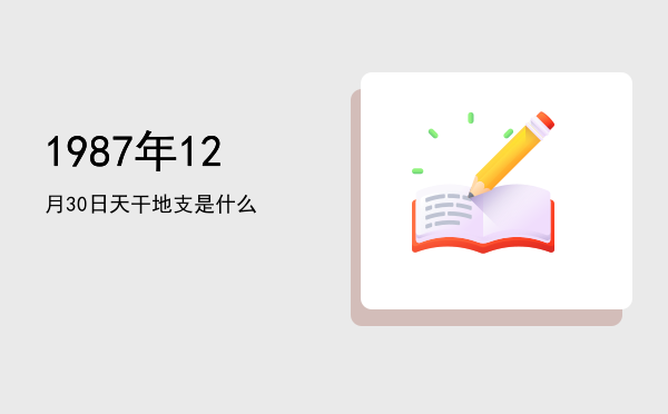1987年12月30日天干地支是什么