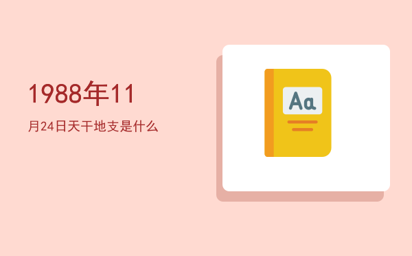 1988年11月24日天干地支是什么