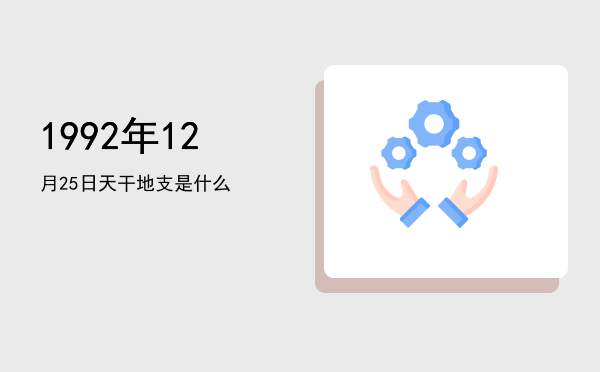 1992年12月25日天干地支是什么