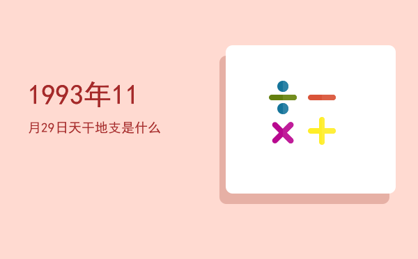 1993年11月29日天干地支是什么