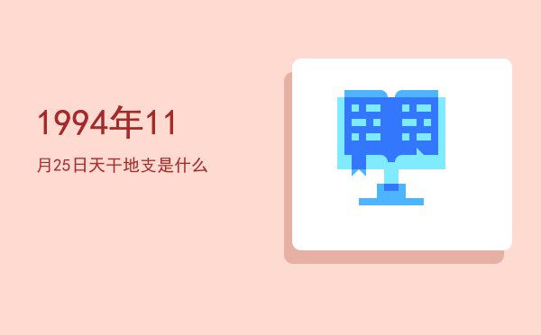 1994年11月25日天干地支是什么