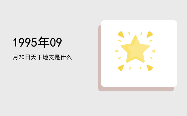 1995年09月20日天干地支是什么