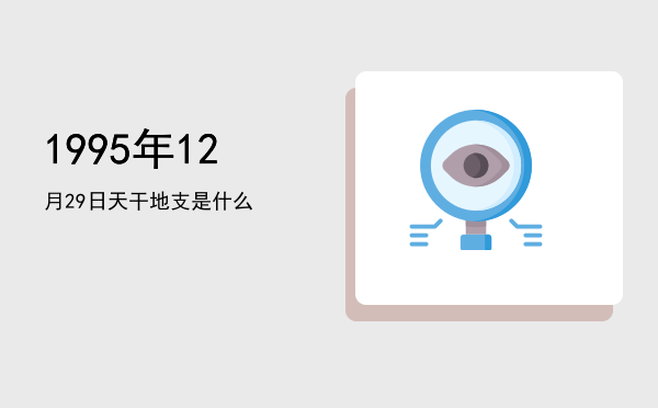 1995年12月29日天干地支是什么