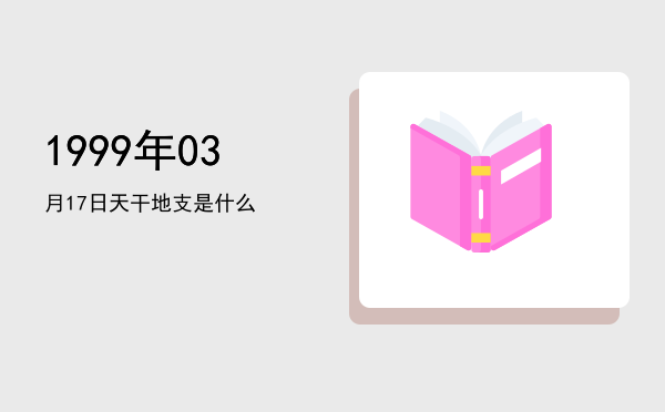 1999年03月17日天干地支是什么