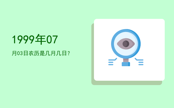 1999年07月03日农历是几月几日?