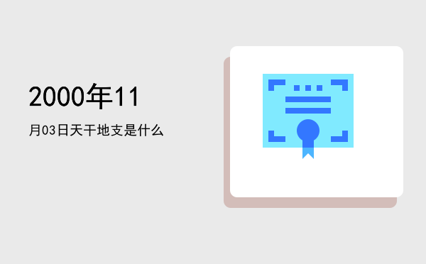 2000年11月03日天干地支是什么