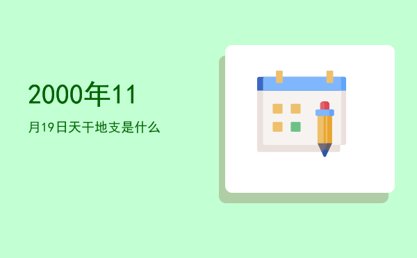 2000年11月19日天干地支是什么