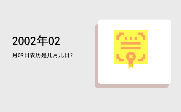 2002年02月09日农历是几月几日?