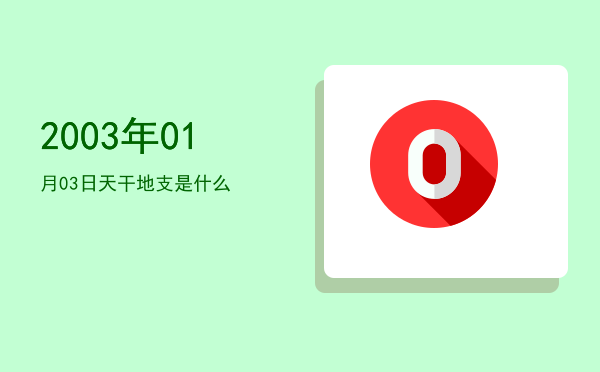 2003年01月03日天干地支是什么