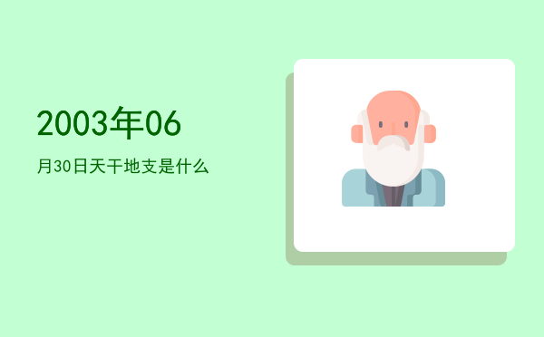2003年06月30日天干地支是什么