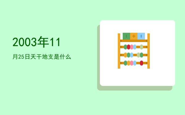 2003年11月25日天干地支是什么