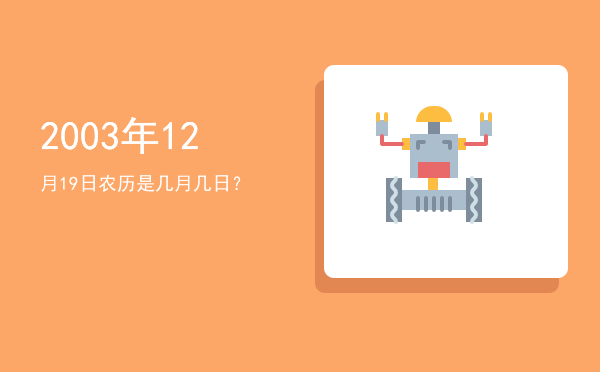 2003年12月19日农历是几月几日?