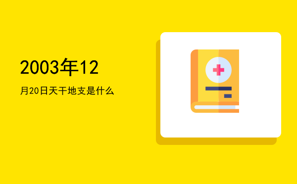 2003年12月20日天干地支是什么