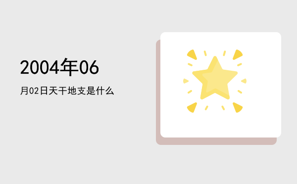 2004年06月02日天干地支是什么