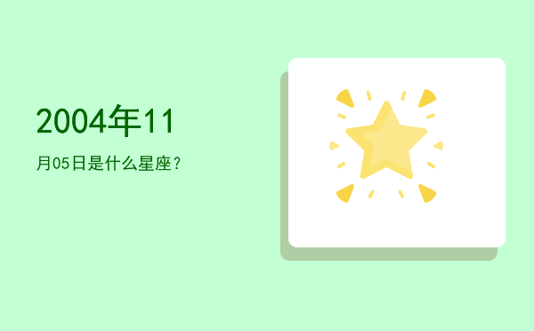 2004年11月05日是什么星座？