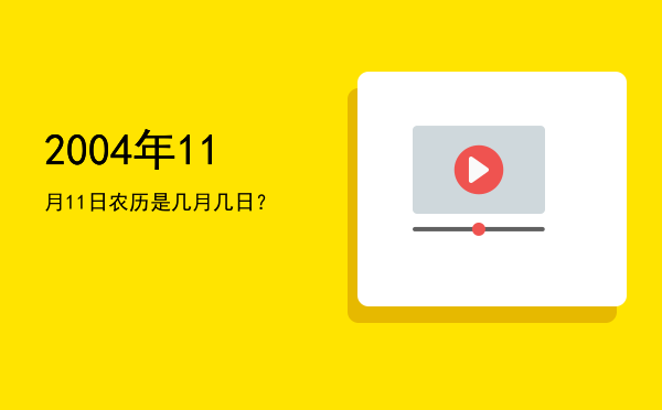 2004年11月11日农历是几月几日?