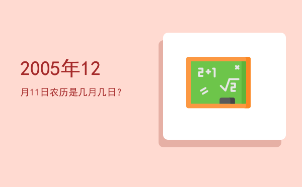 2005年12月11日农历是几月几日?