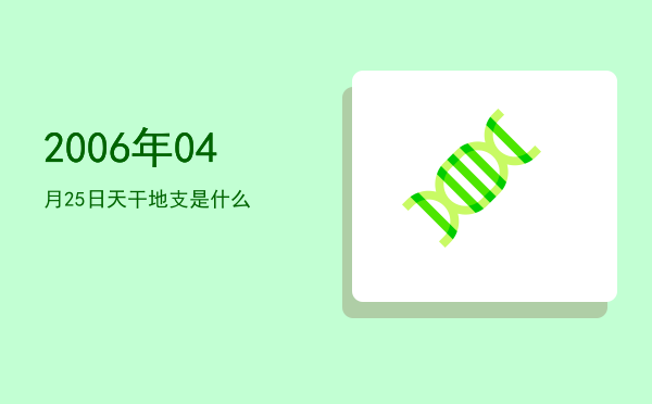 2006年04月25日天干地支是什么