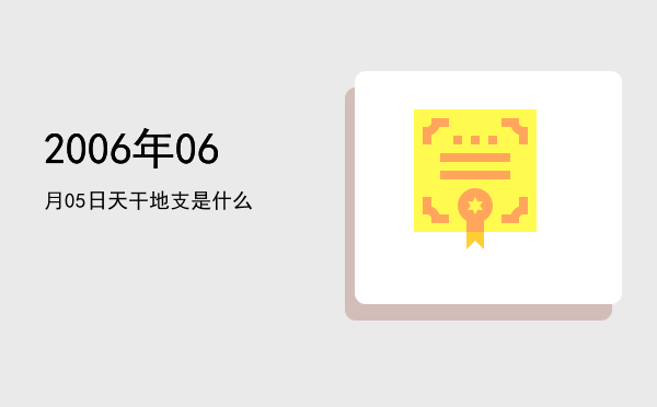 2006年06月05日天干地支是什么