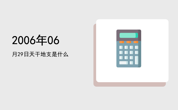 2006年06月29日天干地支是什么
