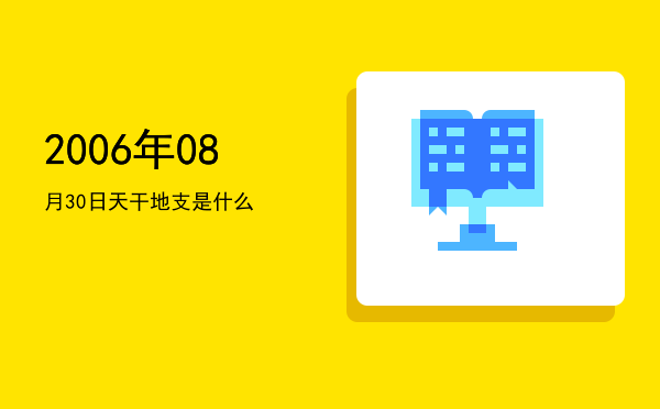 2006年08月30日天干地支是什么