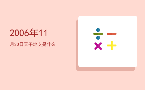 2006年11月30日天干地支是什么