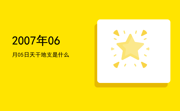 2007年06月05日天干地支是什么
