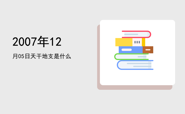 2007年12月05日天干地支是什么