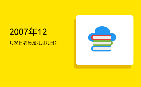 2007年12月28日农历是几月几日?
