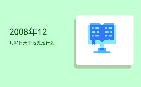 2008年12月03日天干地支是什么