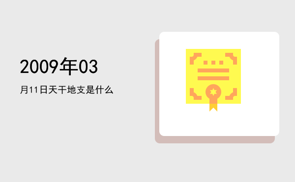 2009年03月11日天干地支是什么