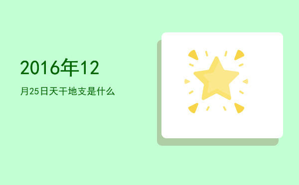 2016年12月25日天干地支是什么