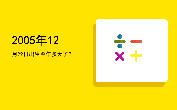 2005年12月29日出生今年多大了?