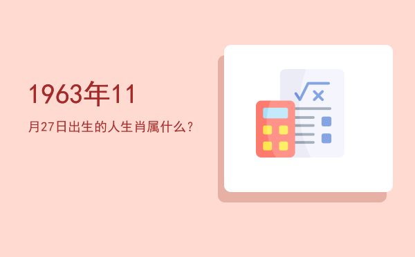 1963年11月27日出生的人生肖属什么?