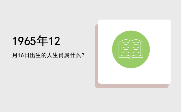 1965年12月16日出生的人生肖属什么?